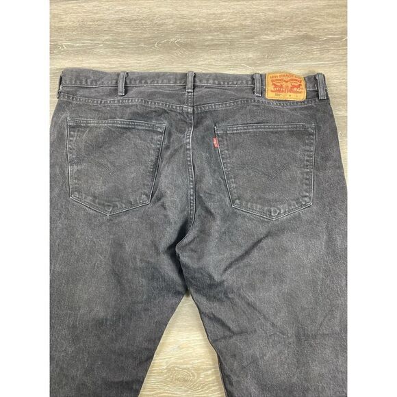 Levis 501 Jeans Mens 42 Button‎ Fly Black Denim Straight Leg Adult Casual 42x34 - Picture 12 of 13